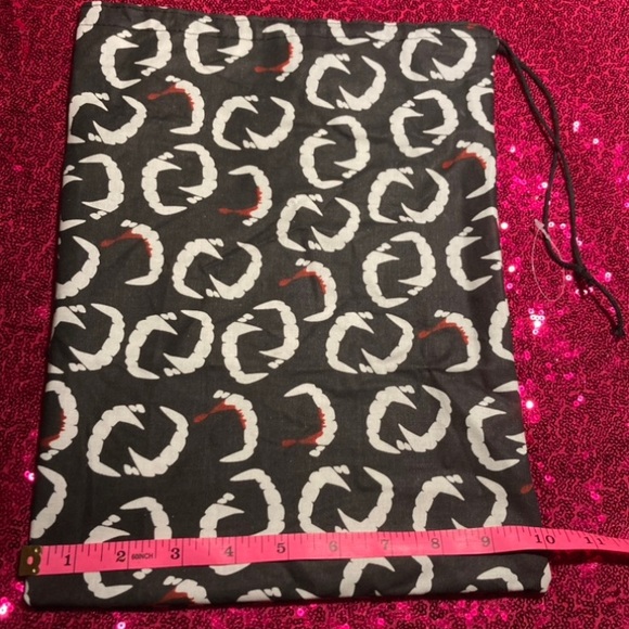 Vampire Fangs Bite Death Kiss Stripper Money Bag Dancewear Club Rave goth emo - Picture 4 of 14